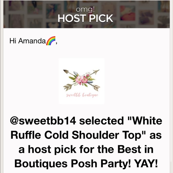 White Ruffle Cold Shoulder Top - Picture 8 of 8